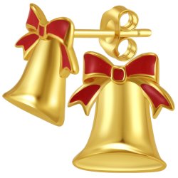 Srebrne kolczyki dzwonki dzwony pozłacane na święta prezent srebro 925