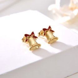 Srebrne kolczyki dzwonki dzwony pozłacane na święta prezent srebro 925