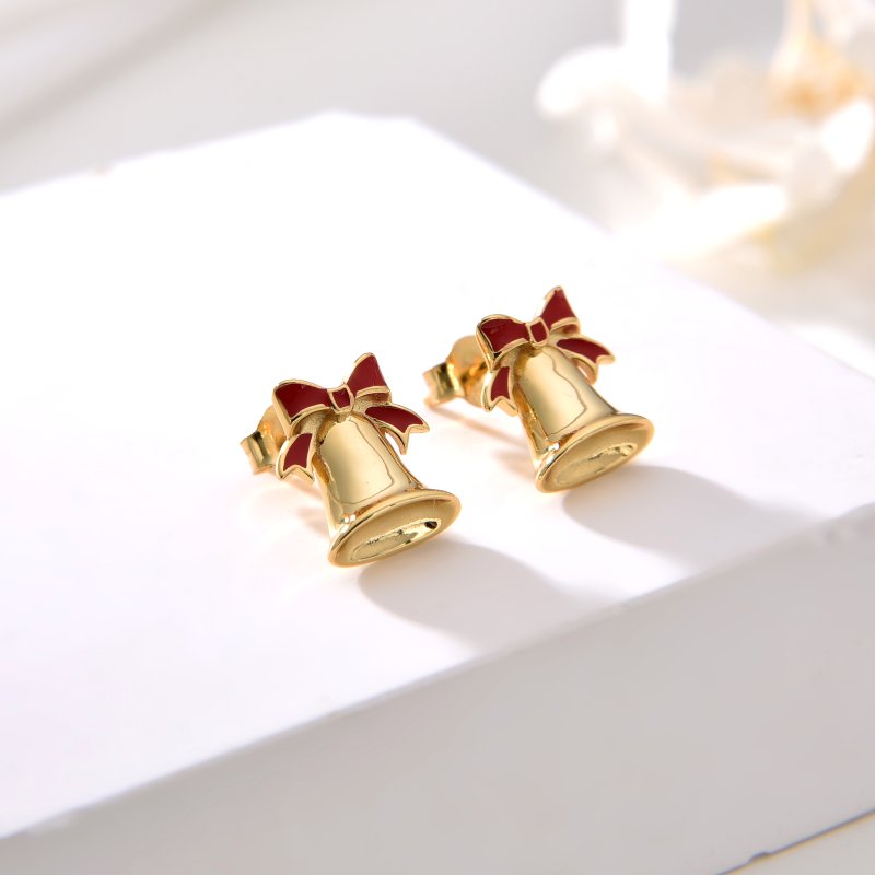 Srebrne kolczyki dzwonki dzwony pozłacane na święta prezent srebro 925