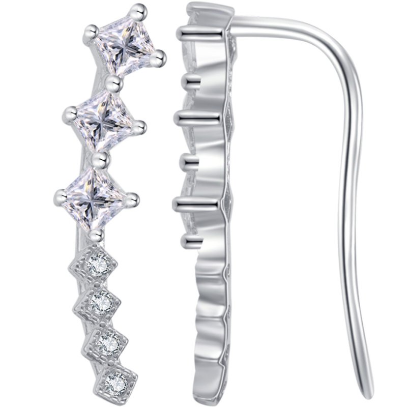 Srebrne kolczyki nausznice rodowane kolczyki srebro próba 925 dla kobiety