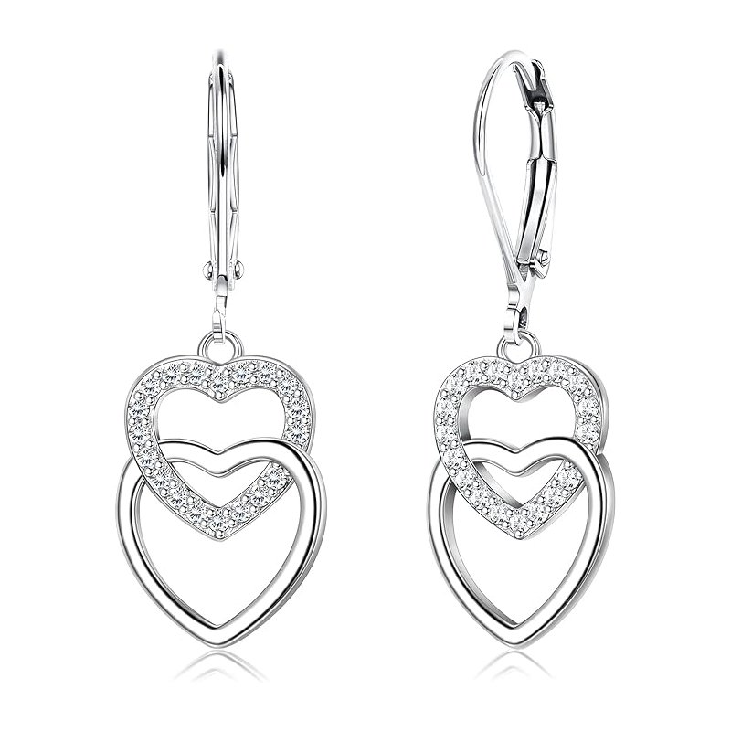 Kolczyki srebrne wiszące kolczyki angielskie rodowane srebro dla kobiety