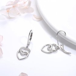 Kolczyki srebrne wiszące kolczyki angielskie rodowane srebro dla kobiety