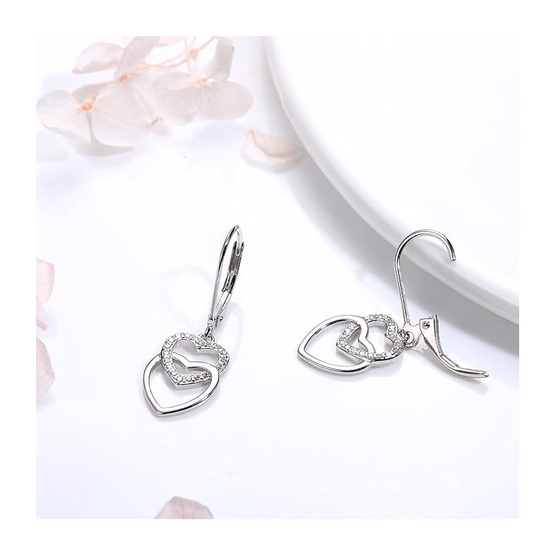 Kolczyki srebrne wiszące kolczyki angielskie rodowane srebro dla kobiety