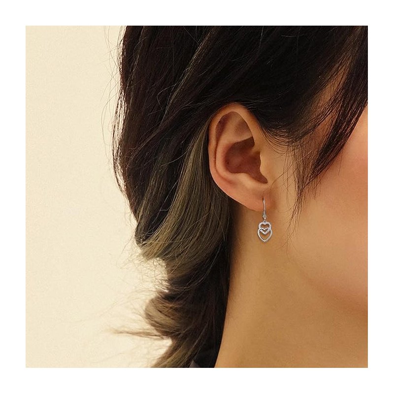 Kolczyki srebrne wiszące kolczyki angielskie rodowane srebro dla kobiety