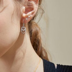 Kolczyki srebrne wiszące kolczyki angielskie rodowane srebro dla kobiety