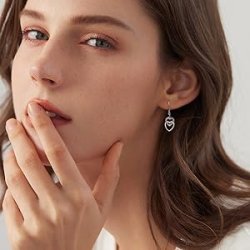 Kolczyki srebrne wiszące kolczyki angielskie rodowane srebro dla kobiety