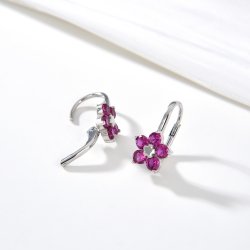 Kolczyki srebrne sztyfty dla dziewczynki kolczyki wkrętki kwiatki rodowane