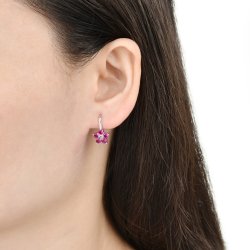 Kolczyki srebrne sztyfty dla dziewczynki kolczyki wkrętki kwiatki rodowane