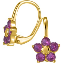 Srebrne kolczyki pozłacane kwiatki angielskie srebro 925 dla dziewczynki