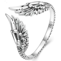 Pierścionek srebrny regulowany rodowany