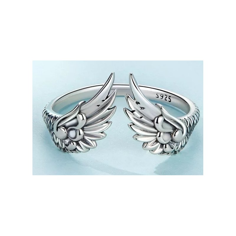 Pierścionek srebrny regulowany rodowany