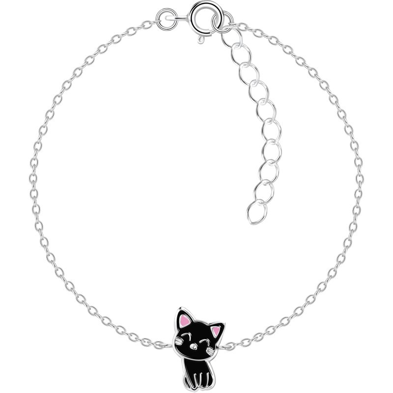 Bransoletka srebrna dla dziewczynki kot kotek