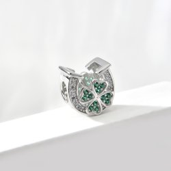 Srebrny charms koniczynka podkowa zawieszka beads srebro 925 oryginalny