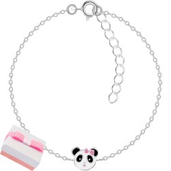 Bransoletka srebrna dla dziewczynki panda miś