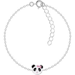 Bransoletka srebrna dla dziewczynki panda miś