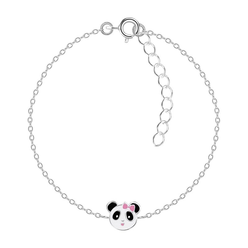 Bransoletka srebrna dla dziewczynki panda miś