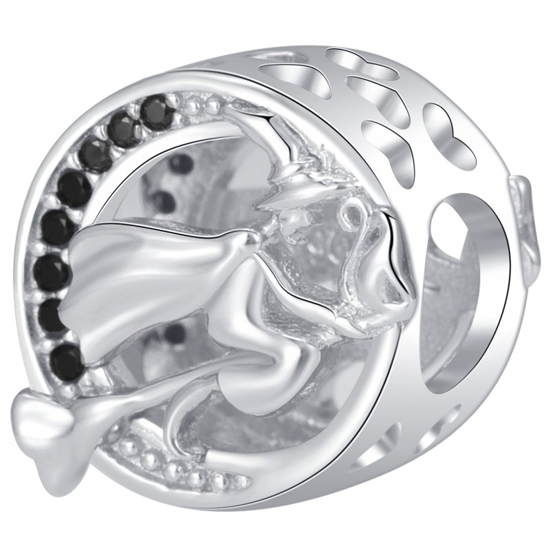 Srebrny charms zawieszka wiedźma halloween charms srebro 925 czarownica