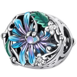 Srebrny charms zawieszka kwiat kwiatek srebro 925