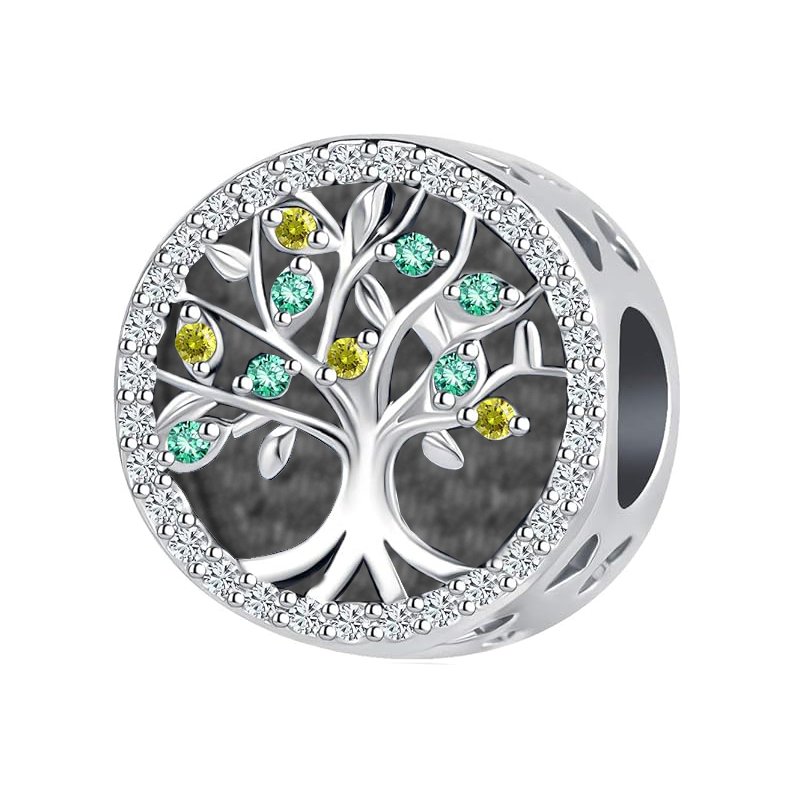 Srebrny charms zawieszka drzewko rodzina drzewo serce srebro 925 beads