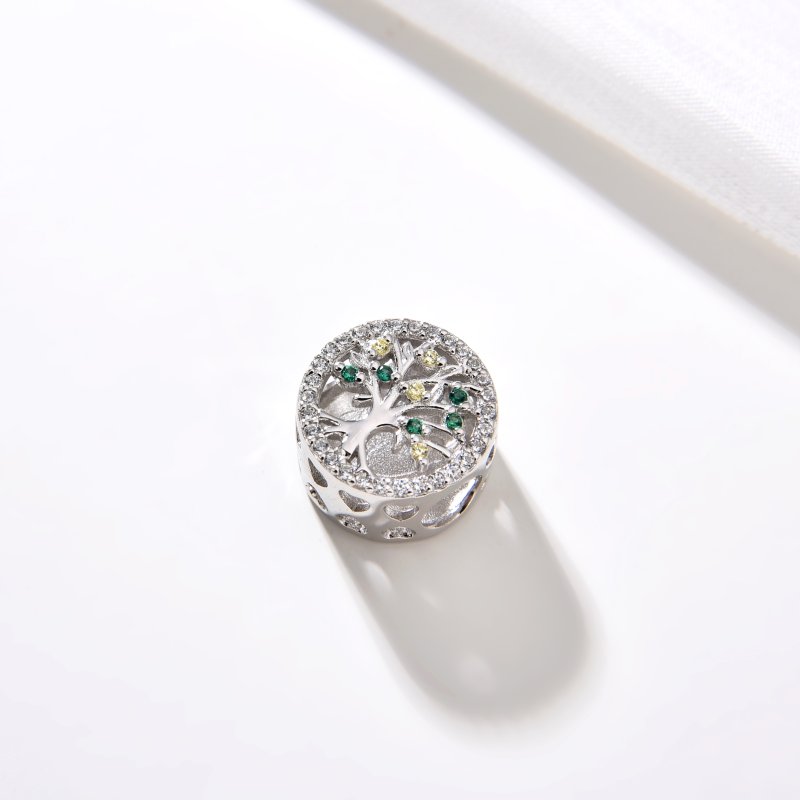 Srebrny charms zawieszka drzewko rodzina drzewo serce srebro 925 beads