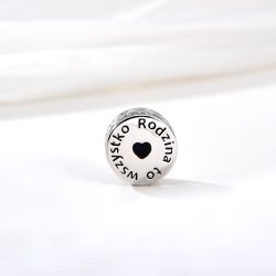 Srebrny charms zawieszka drzewko rodzina drzewo serce srebro 925 beads