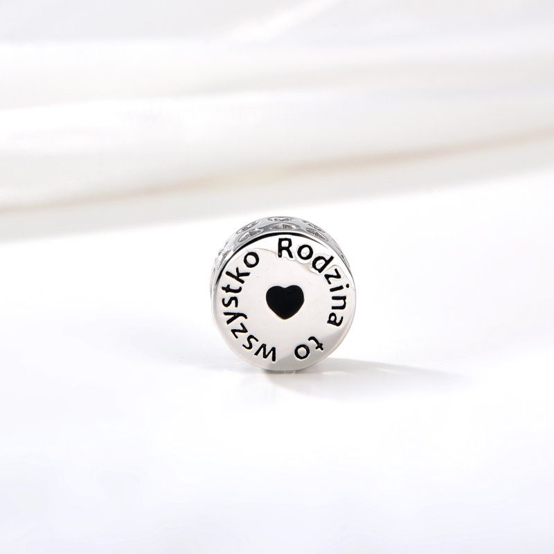 Srebrny charms zawieszka drzewko rodzina drzewo serce srebro 925 beads