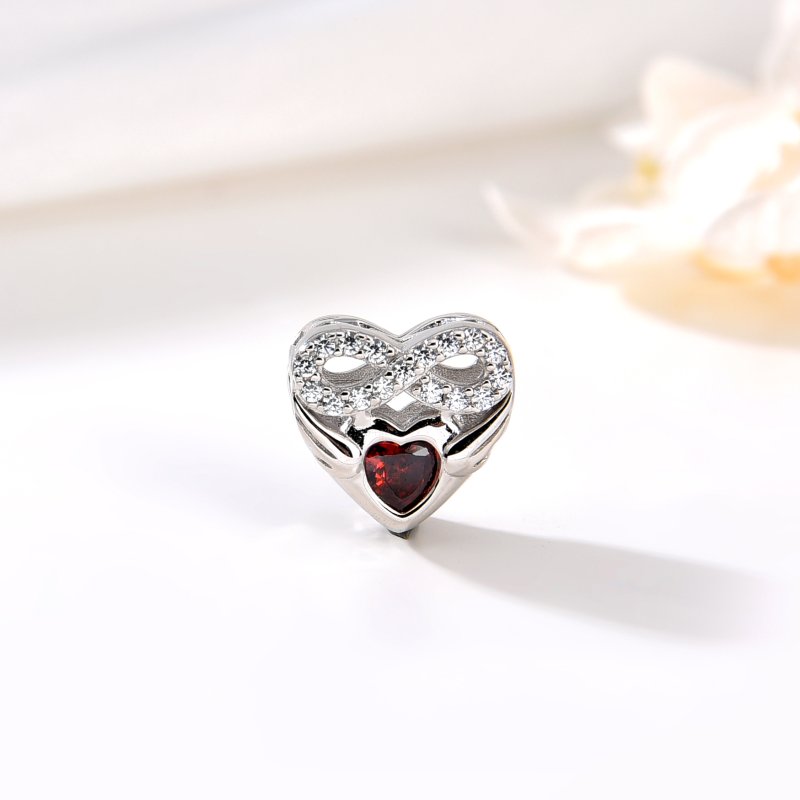 Srebrny charms zawieszka serce nieskończoność imię julia julka srebro 925