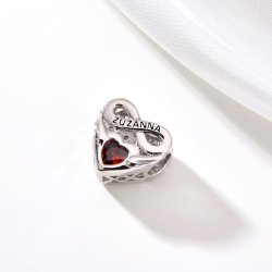 Srebrny charms zawieszka serce nieskończoność imię zuzanna zuzia srebro 925
