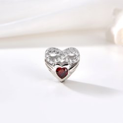 Srebrny charms zawieszka serce nieskończoność imię zuzanna zuzia srebro 925