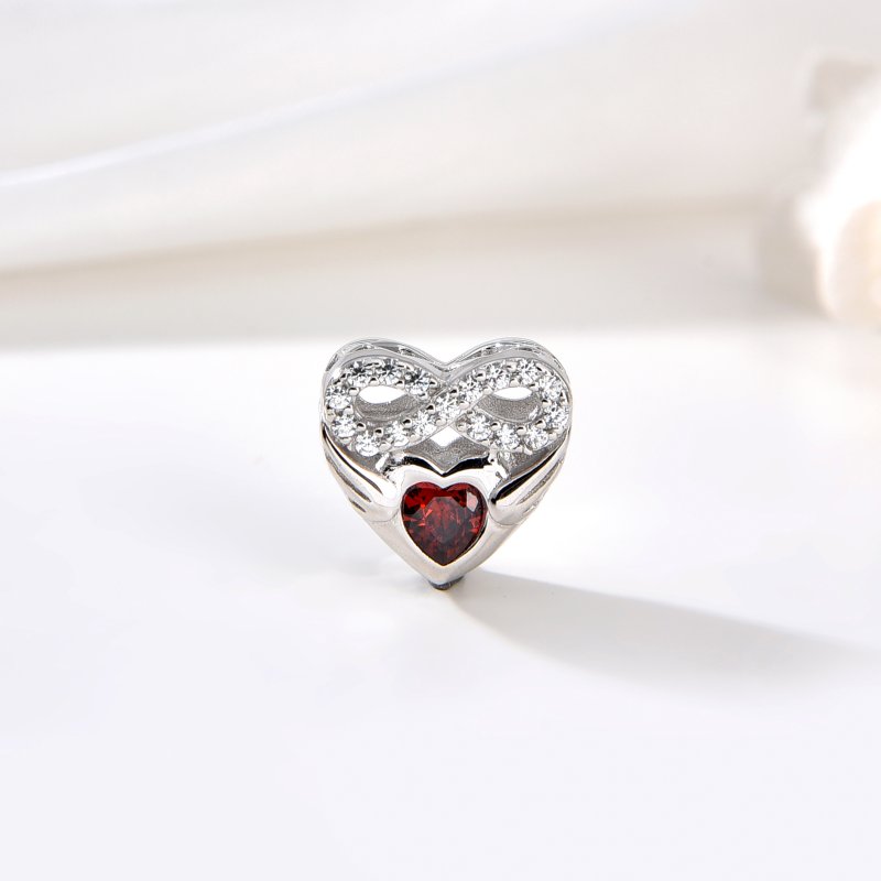 Srebrny charms zawieszka serce nieskończoność imię zuzanna zuzia srebro 925