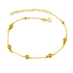 Bransoletka srebrna kulki na nogę kostkę stopę