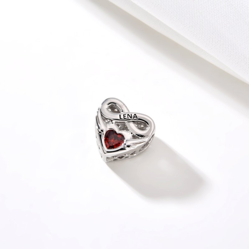 Srebrny charms zawieszka serce nieskończoność imię lena lenka srebro 925