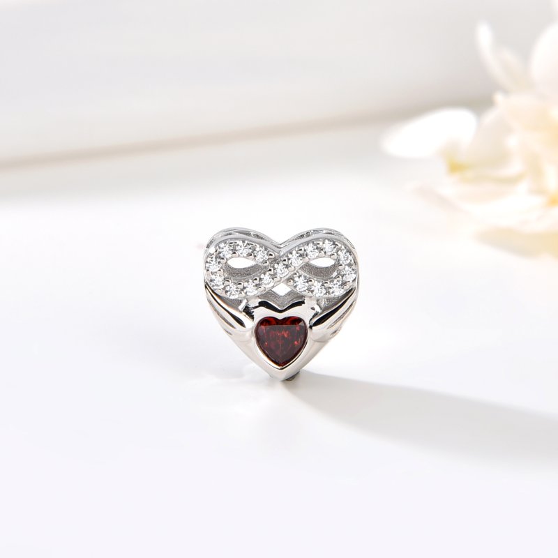 Srebrny charms zawieszka serce nieskończoność imię maja dla mai srebro 925