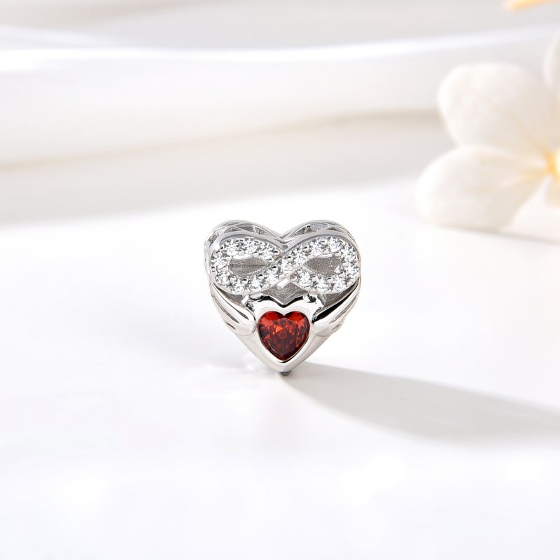 Srebrny charms zawieszka serce nieskończoność imię hanna hania srebro 925