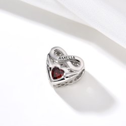 Srebrny charms zawieszka serce nieskończoność imię amelia amelka srebro 925