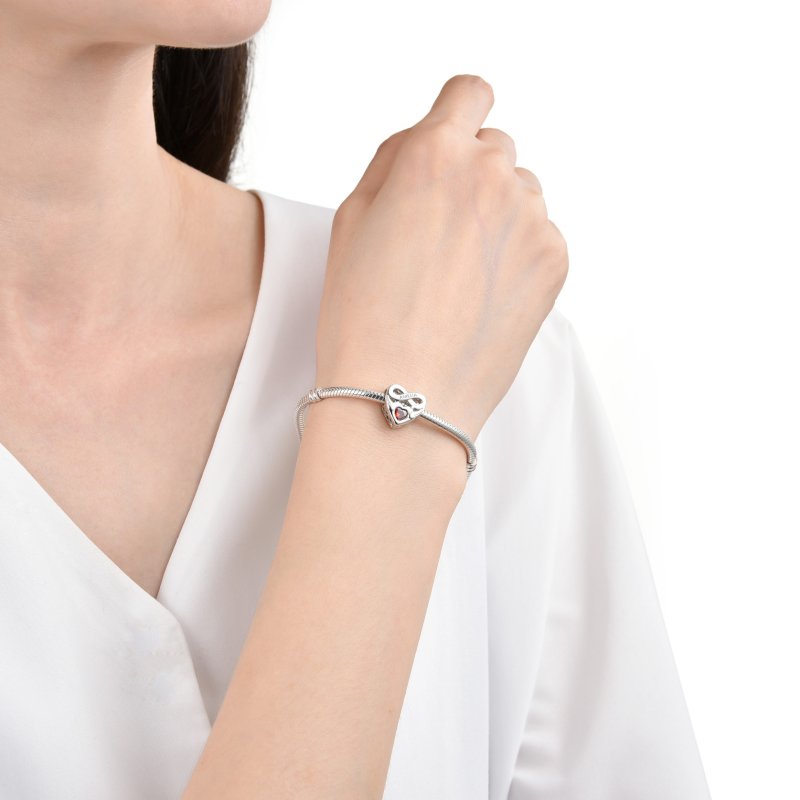 Srebrny charms zawieszka serce nieskończoność imię amelia amelka srebro 925