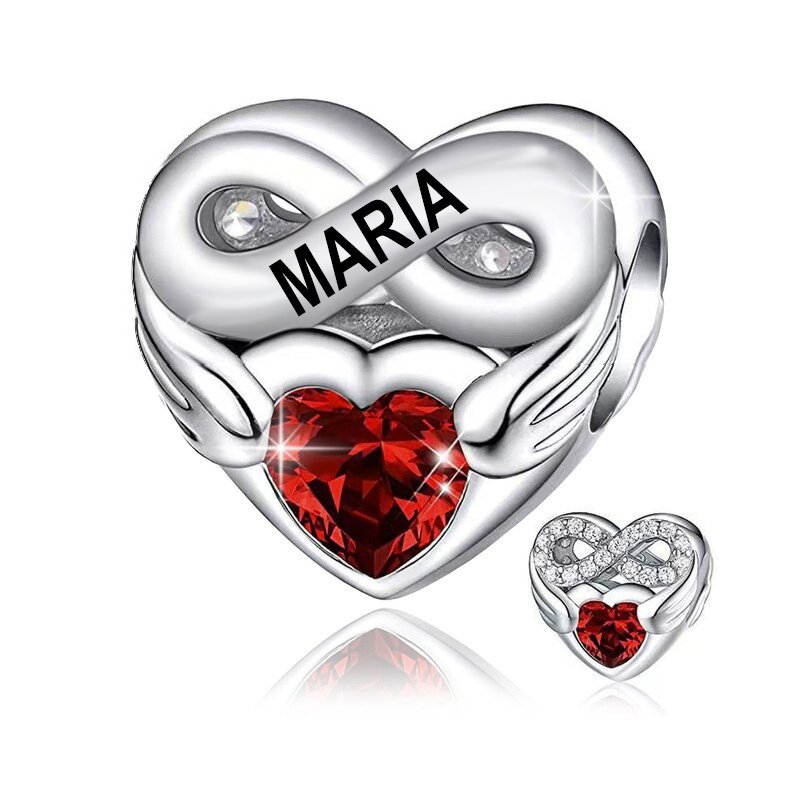 Srebrny charms zawieszka serce nieskończoność imię maria srebro 925