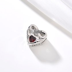 Srebrny charms zawieszka serce nieskończoność imię maria srebro 925