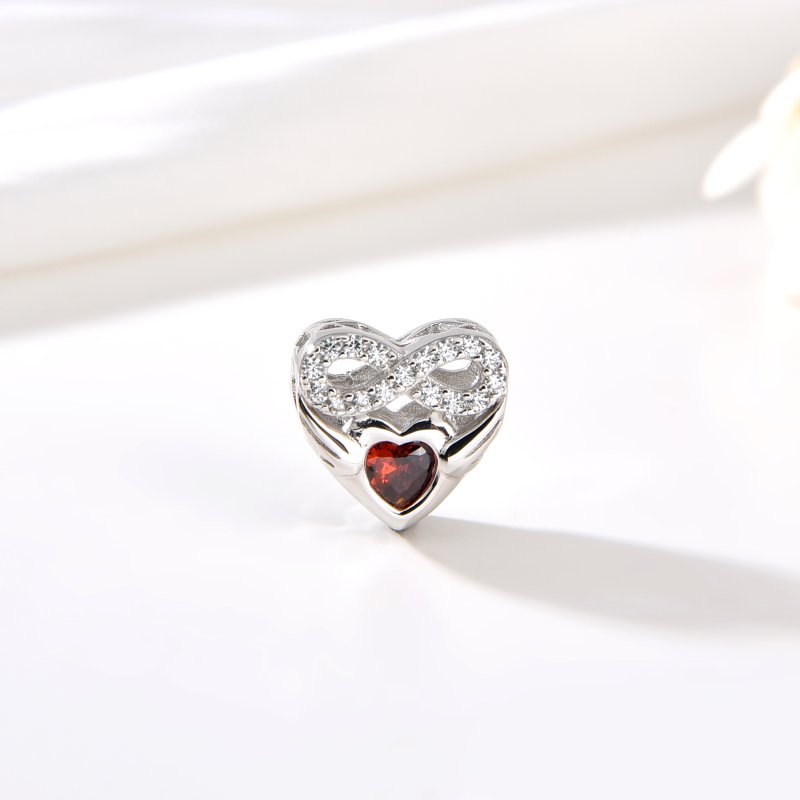 Srebrny charms zawieszka serce nieskończoność imię maria srebro 925