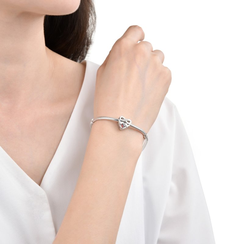 Srebrny charms zawieszka serce nieskończoność imię maria srebro 925