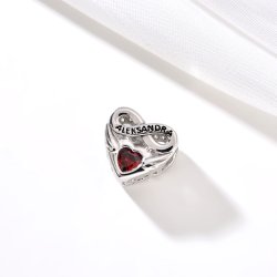 Srebrny charms zawieszka serce nieskończoność imię aleksandra ola 925
