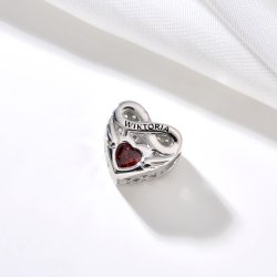 Srebrny charms zawieszka serce nieskończoność imię wiktoria wika srebro 925