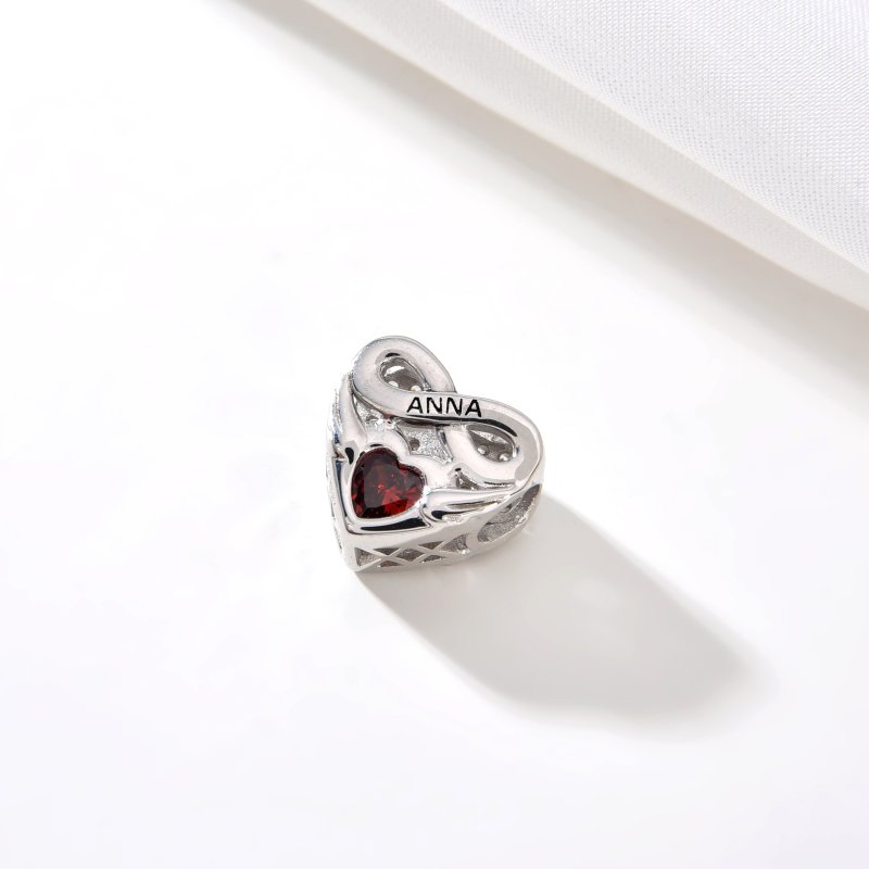 Srebrny charms zawieszka serce nieskończoność imię anna ania srebro 925