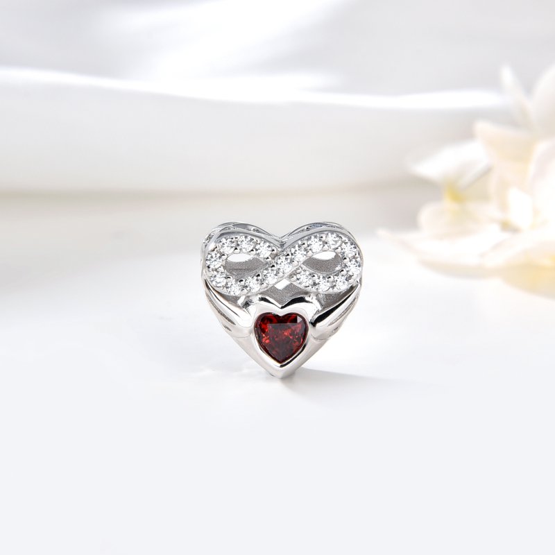 Srebrny charms zawieszka serce nieskończoność imię anna ania srebro 925