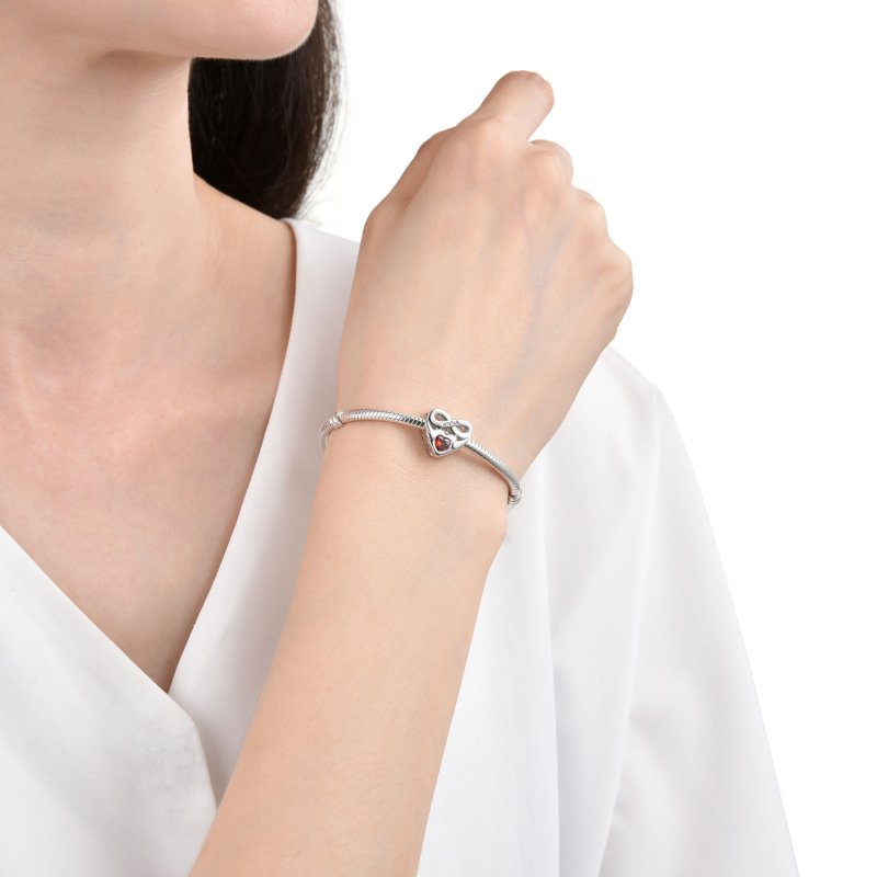 Srebrny charms zawieszka serce nieskończoność imię anna ania srebro 925