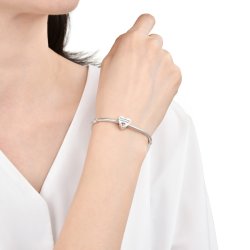 Srebrny charms zawieszka serce wszystkiego najlepszego na urodziny 925