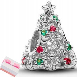 Srebrny charms zawieszka choinka drzewko na święta prezent srebro 925