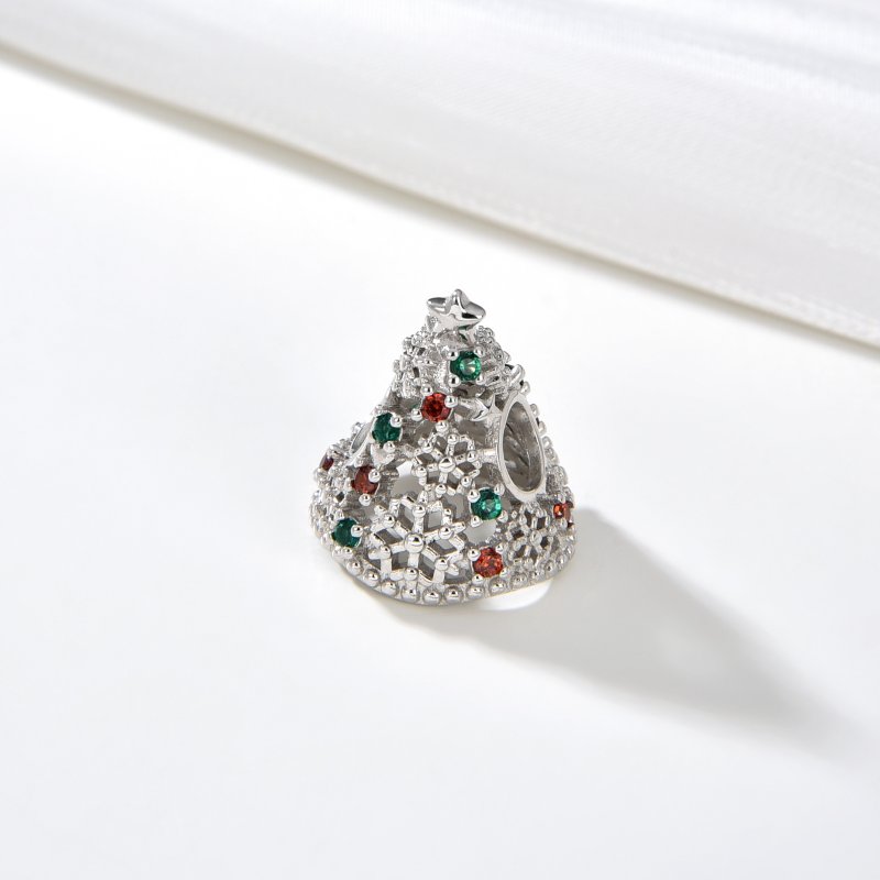 Srebrny charms zawieszka choinka drzewko na święta prezent srebro 925