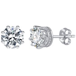 Męski srebrny kolczyk rodowany sztyft wkrętka 925 - elegancki design