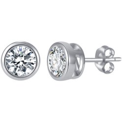 Męski srebrny kolczyk rodowany sztyft wkrętka 925